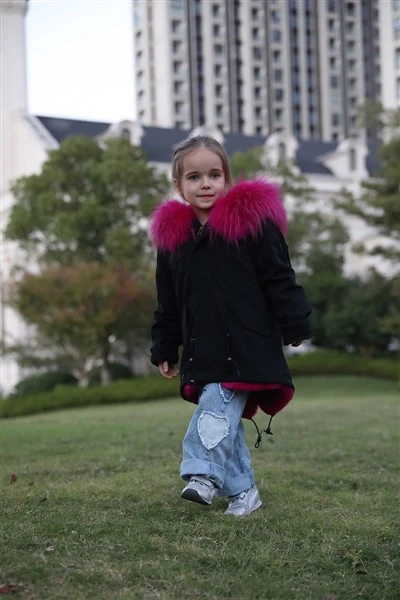 Parka de piel para niños