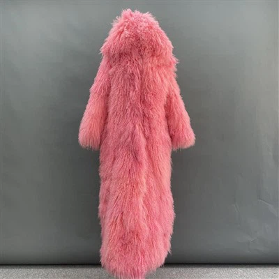 Abrigo de piel mongol largo